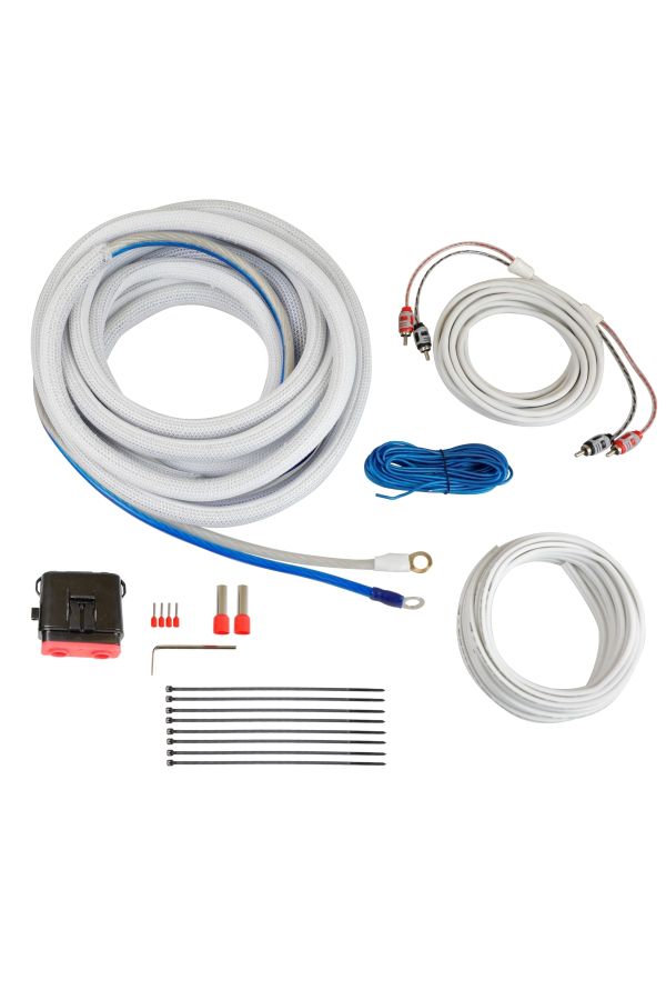 4 Gauge Complete Waterproof Amp Kit, 20ft. with RCA, Speaker Cable